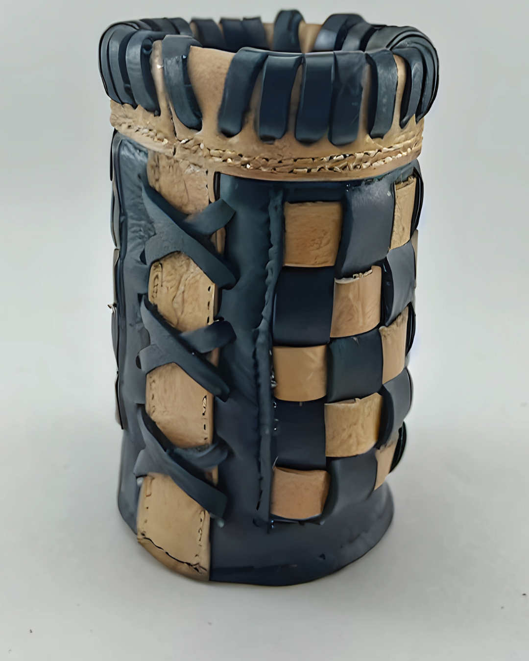 Short Bottle Coozie - Limited Edition Black and Tan Checkered