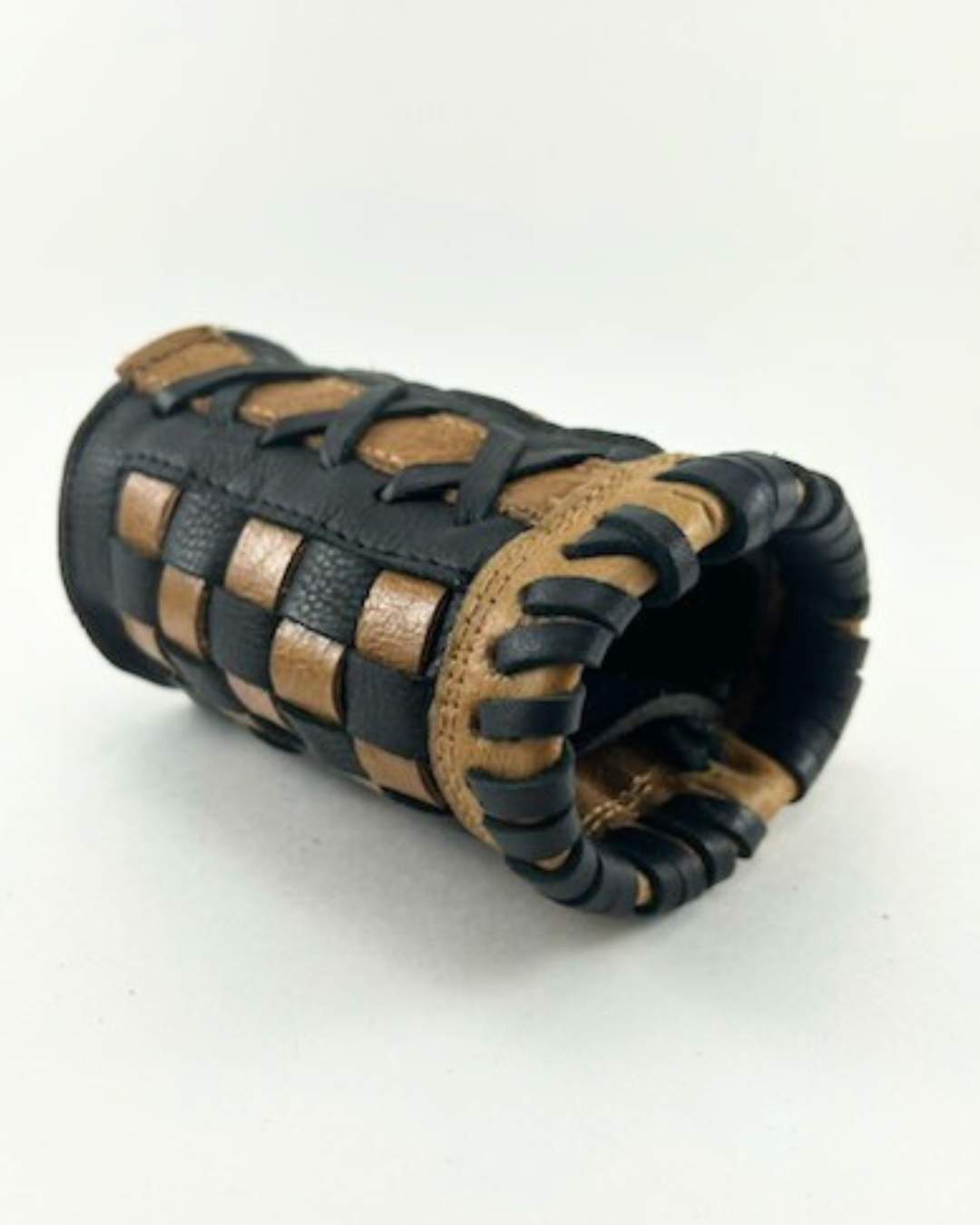 Short Bottle Coozie - Limited Edition Black and Tan Checkered