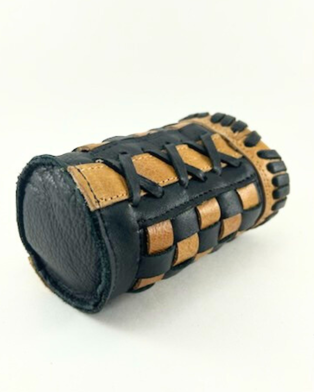 Short Bottle Coozie - Limited Edition Black and Tan Checkered