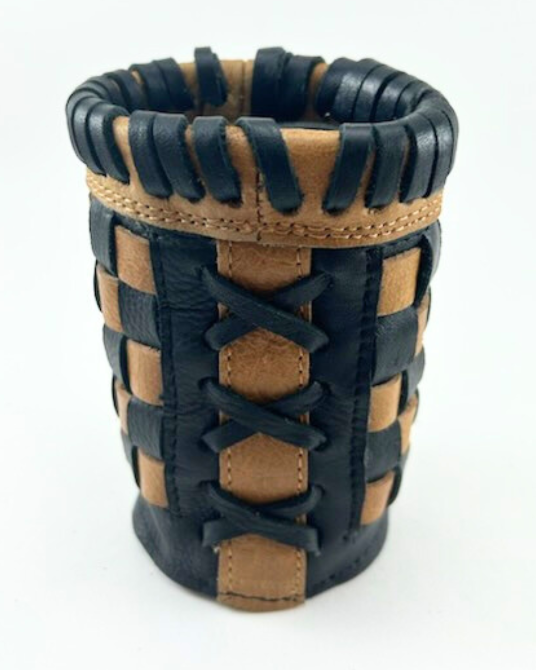 Short Bottle Coozie - Limited Edition Black and Tan Checkered