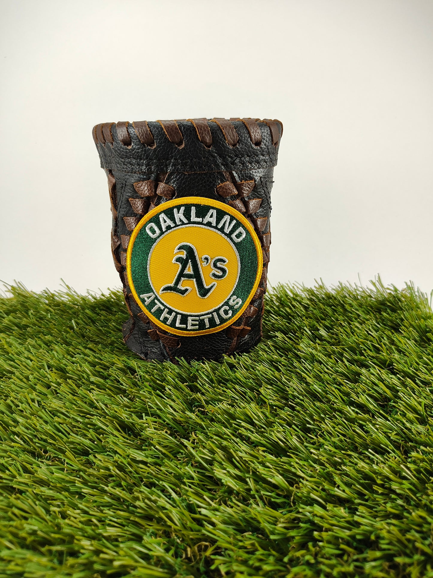 Short Black Diamond Coozie - Los Angeles Athletics (A's) Yellow Center
