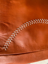 Baseball Stitches Hand Bag Brown with Tan Hand Stitches