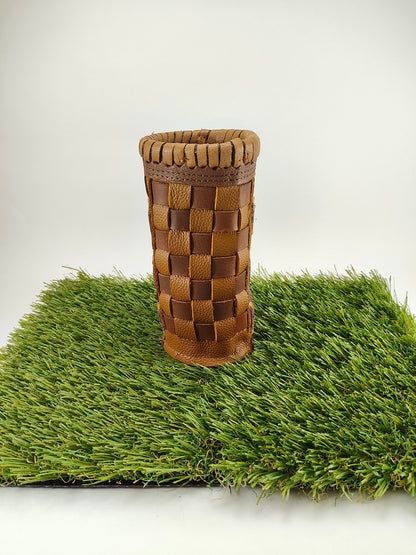 Bottle Coozie - Limited Edition Brown and Tan Checkered