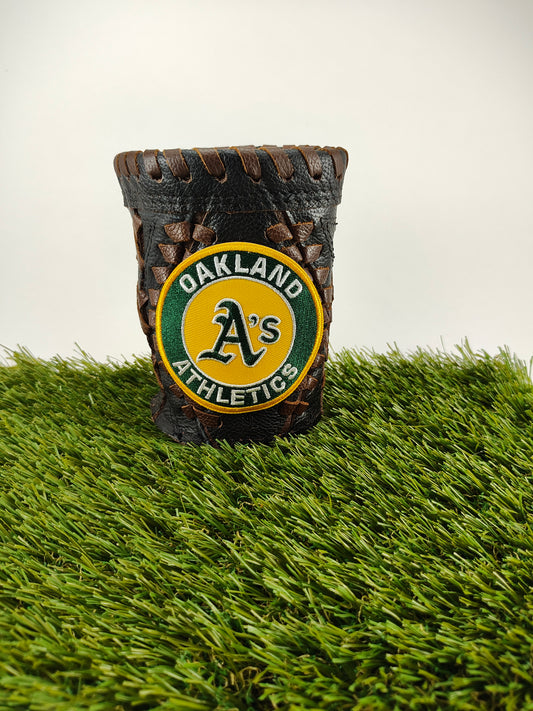 Short Black Diamond Coozie - Los Angeles Athletics (A's) Yellow Center