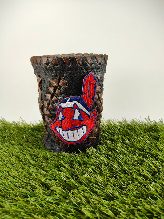 Short Black Diamond Coozie - Cleveland Indians Chief Wahoo