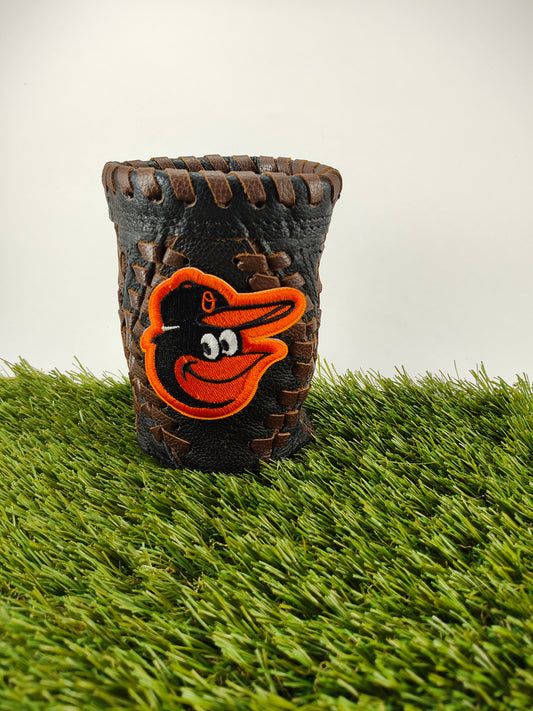 Short Black Diamond Coozie - Baltimore Orioles Face