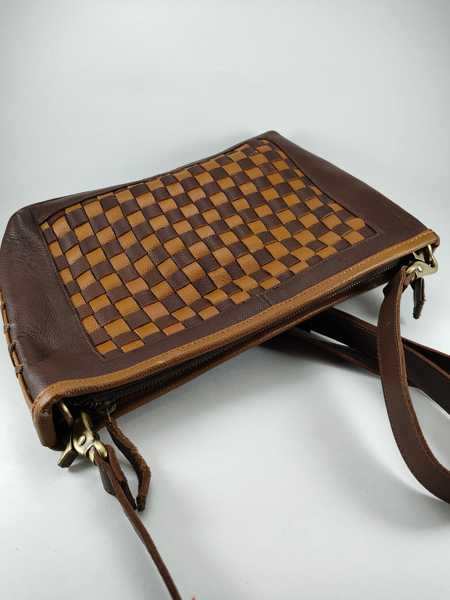 Tan and Brown Checkered Purse - Washington Nationals