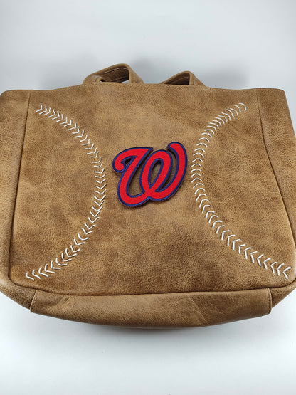 Brown Tote - Washington Nationals Red W