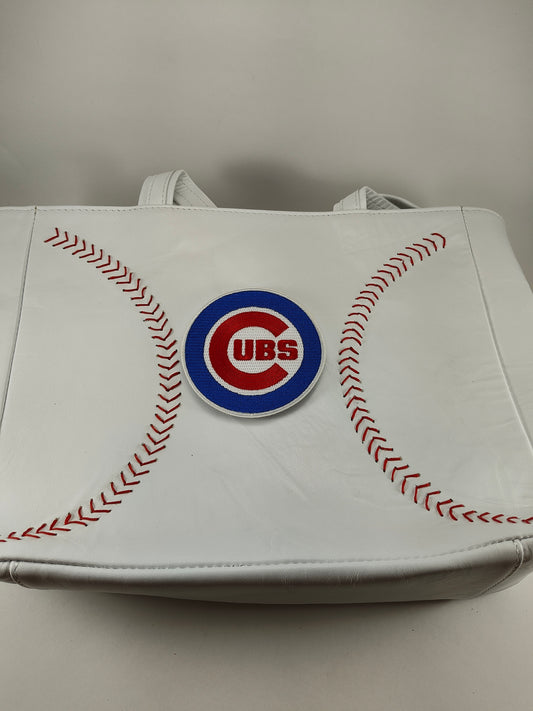 White Baseball Stitches Hand Bag Tote - Chicago Cubs