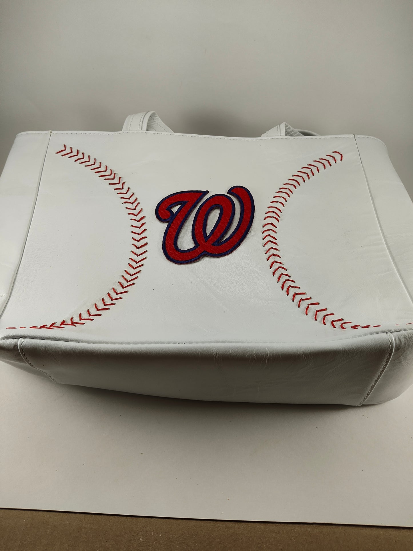 White Baseball Stitches Hand Bag Tote - Washington Nationals W