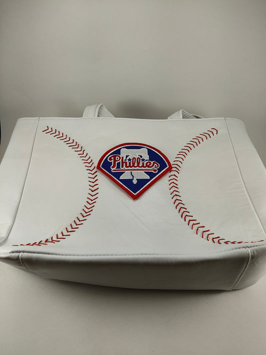 White Baseball Stitches Hand Bag Tote - Philadelphia Pillies