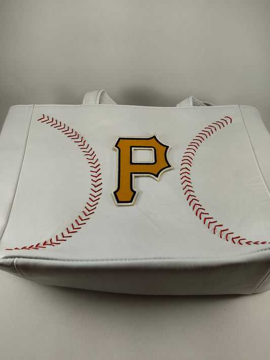 White Baseball Stitches Hand Bag Tote - Pittsburg Pirates