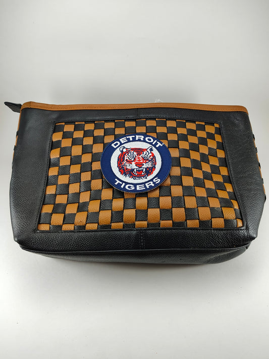 Black and Brown Checkered Purse - Detroit Tigers