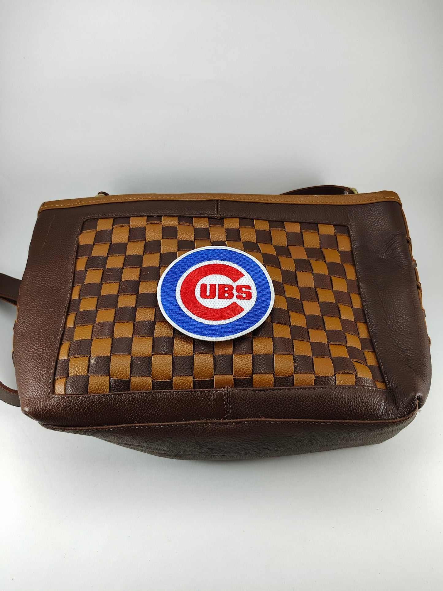 Light Brown Checkered Purse - Cubs