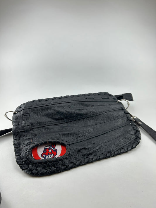 Black Finger Glove Purse - Cleveland Indians Wahoo Round