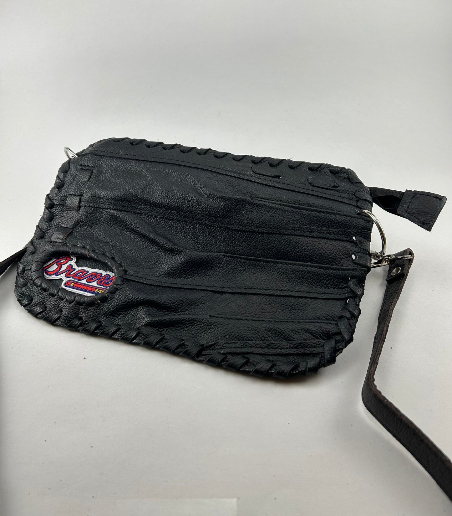 Black Finger Glove Purse - Atlanta Braves Script