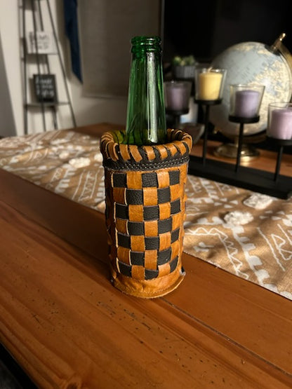 Bottle Coozie - Limited Edition Black and Yellow Checkered