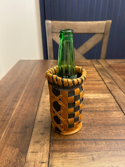 Bottle Coozie - Limited Edition Black and Yellow Checkered