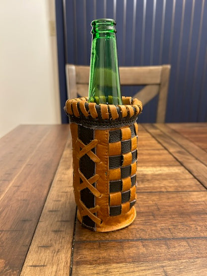 Bottle Coozie - Limited Edition Black and Yellow Checkered