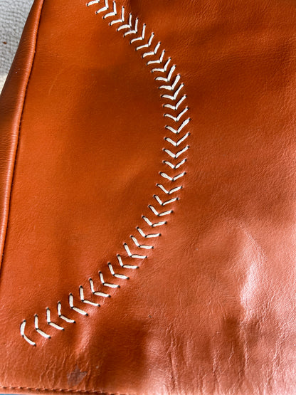 Brown Tote - Tan Hand Stitches