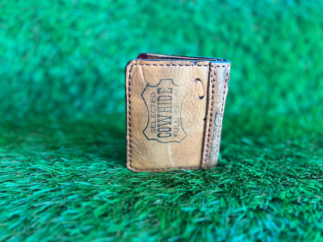 Baseball Glove Cowhide Leather Card/ Cash Wallet