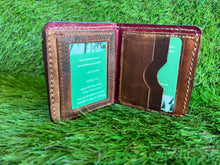 Baseball Glove Leather Wallet With Clear ID