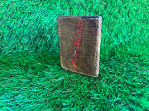 Vintage Baseball Glove Leather Card Wallet