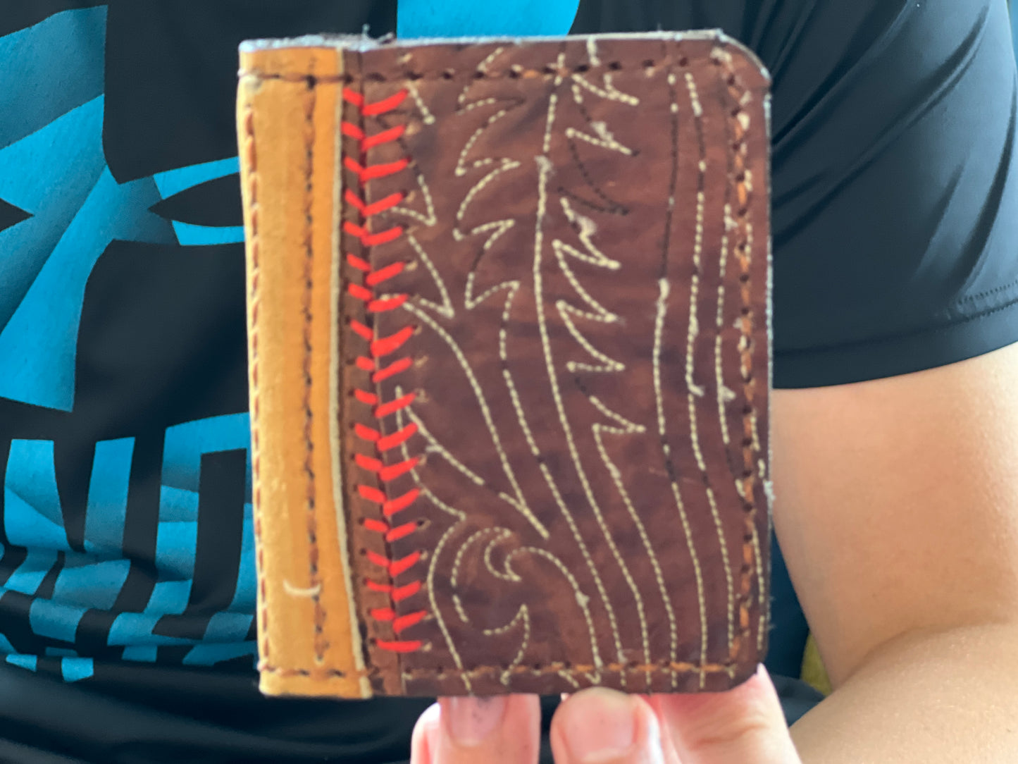 Baseball glove - Boot Leather Card / Cash Wallet