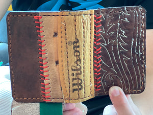 Baseball glove - Boot Leather Card / Cash Wallet
