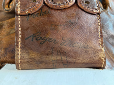 Roger Maris Glove Wallet Dark Leather Patina Stitched Fingers