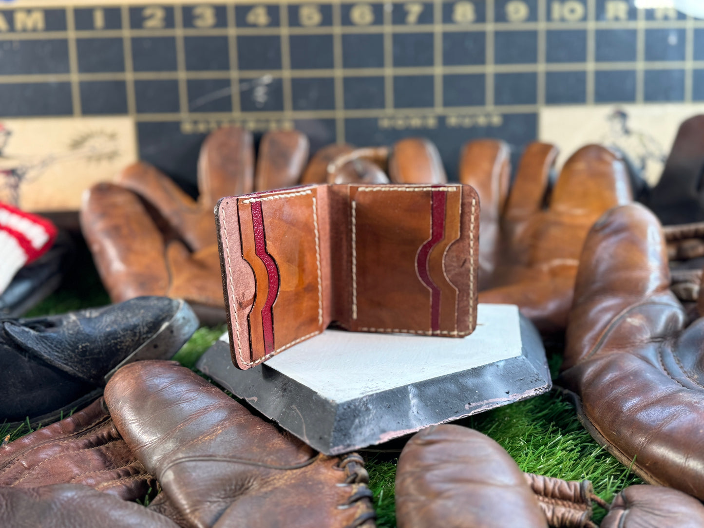 Catchers MItt Inside Leather Wallet