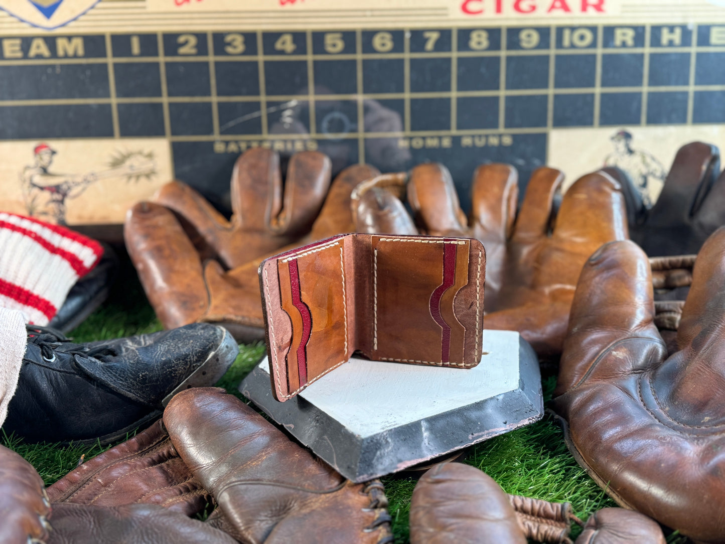 Catchers MItt Inside Leather Wallet