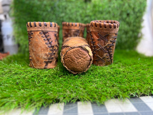 Pocket Coozie 6 Pack Diamond Pocket Pattern Distressed Leather