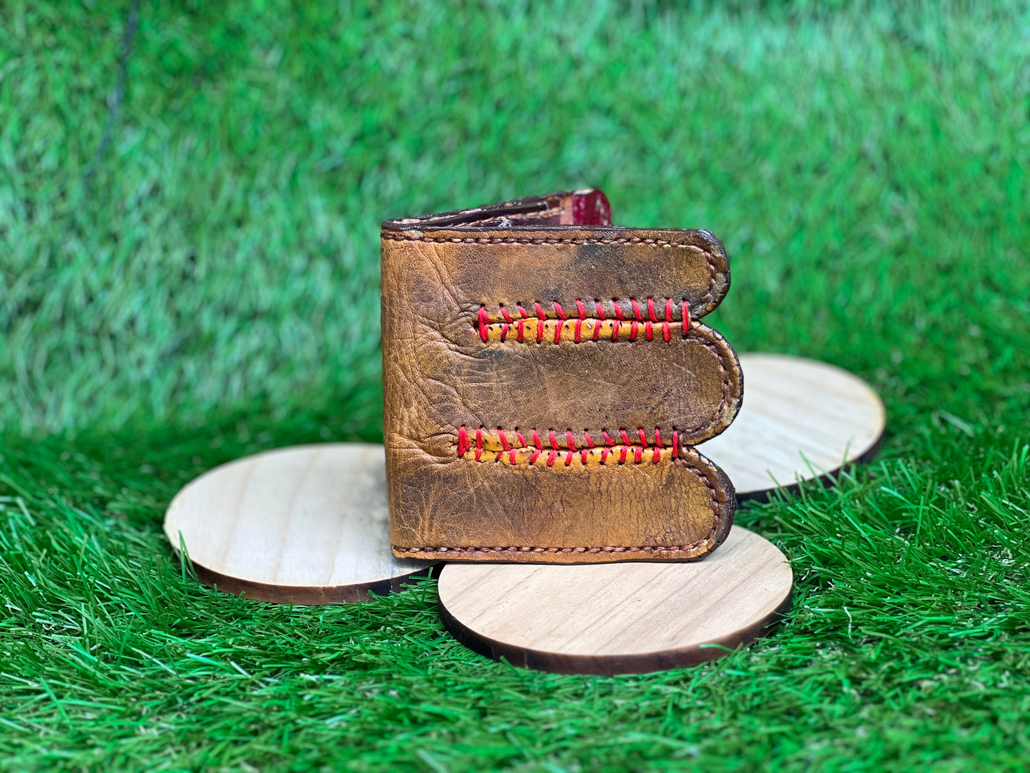 Vintage Baseball Glove Fingers Wallet