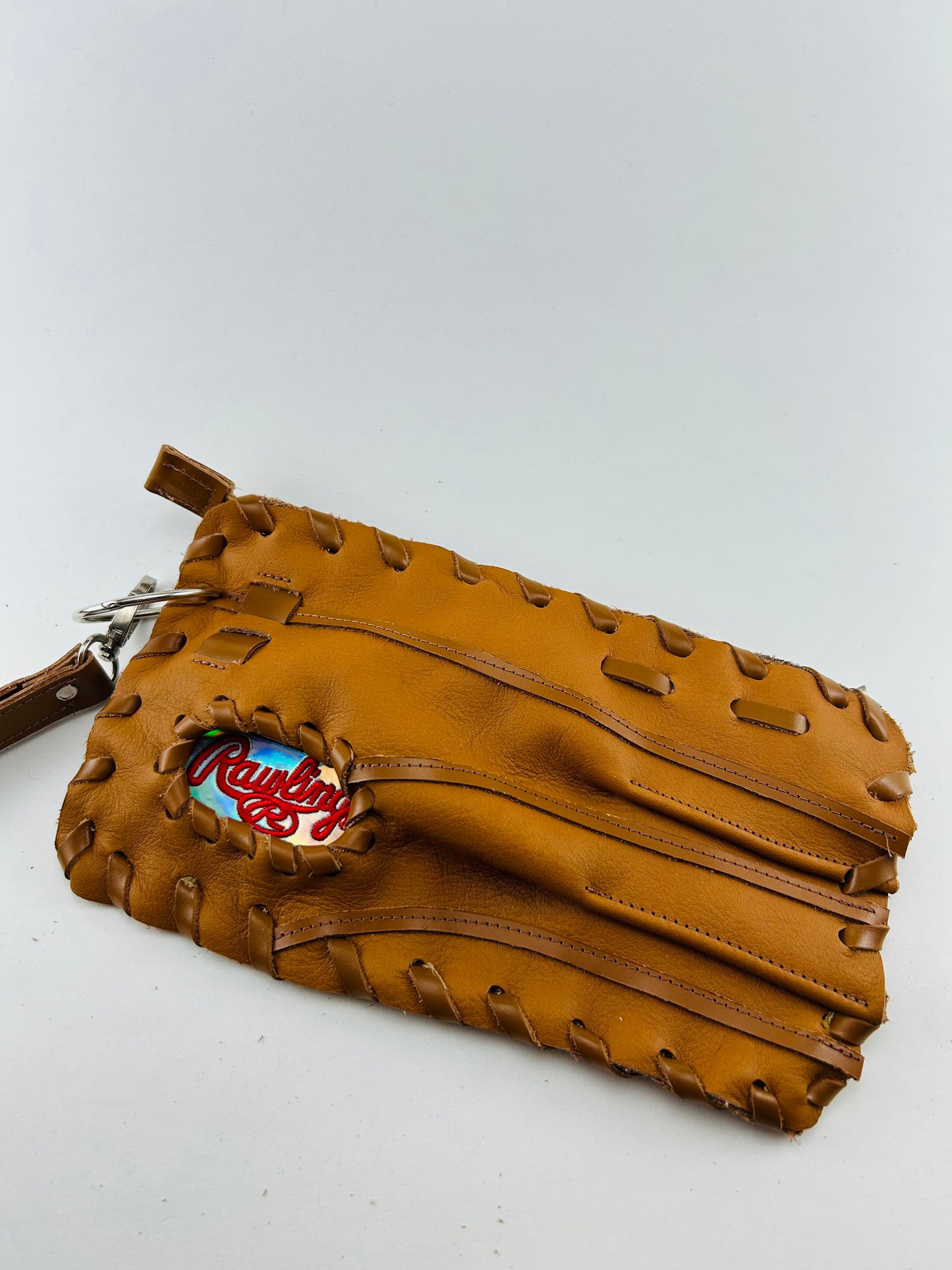 Wristlet - Rawlings Red Script on Platinum