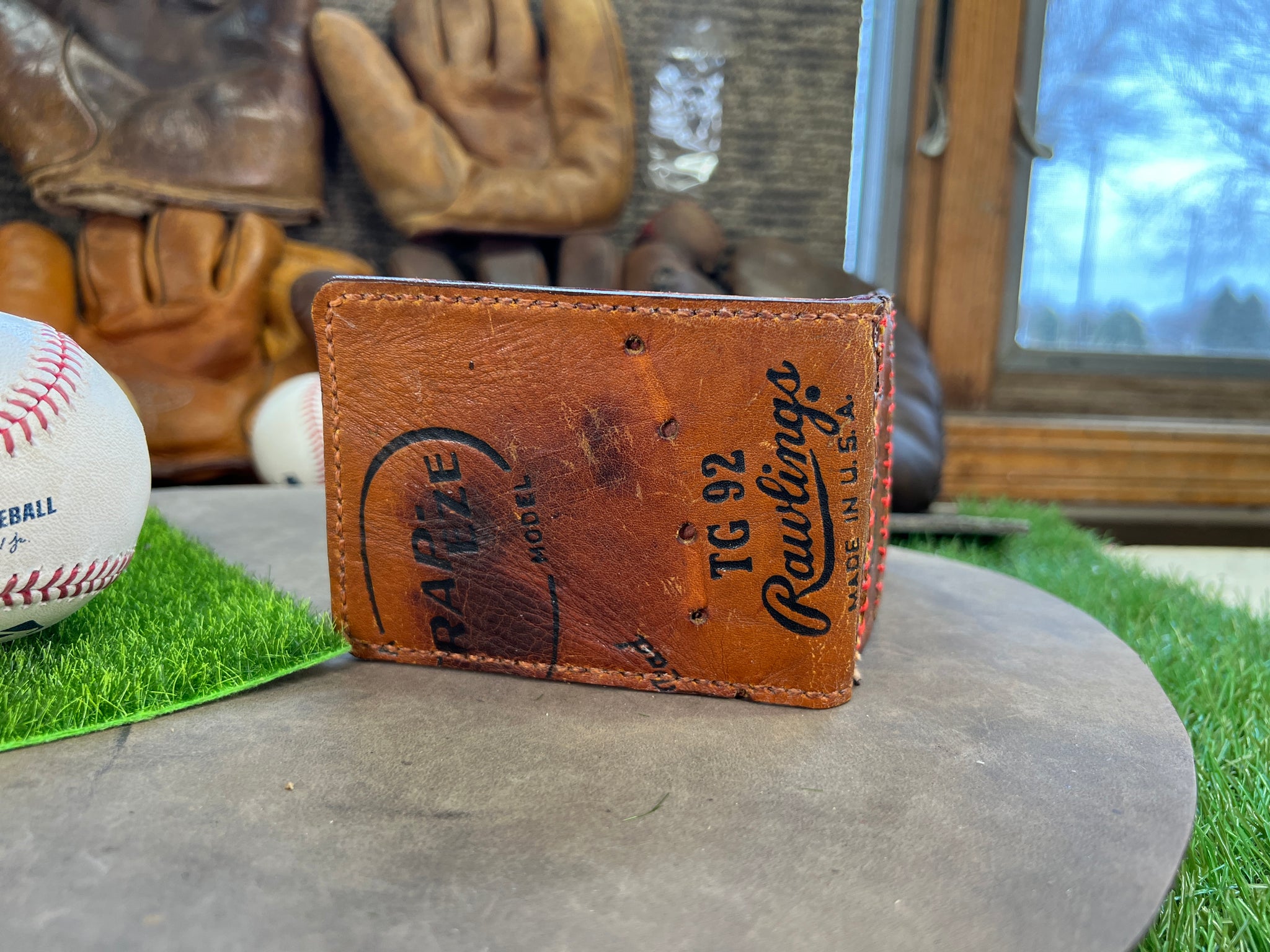 Stan Musial Baseball Glove Leather Wallet Minimalist Leather 