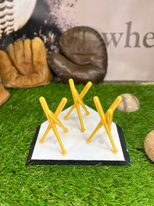 Three Gold Baseball Display Holders