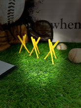 Three Gold Baseball Display Holders