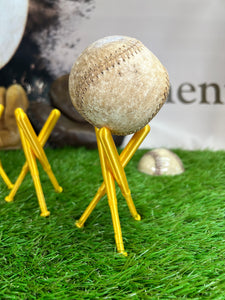 Three Gold Baseball Display Holders