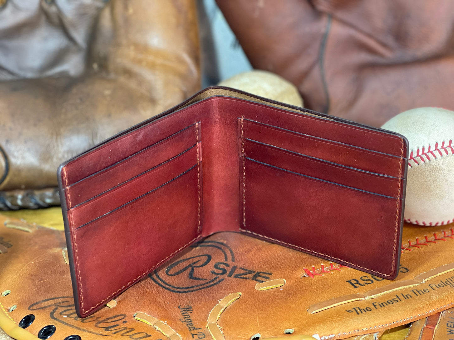 Walter Johnson Carved Leather Art Wallet