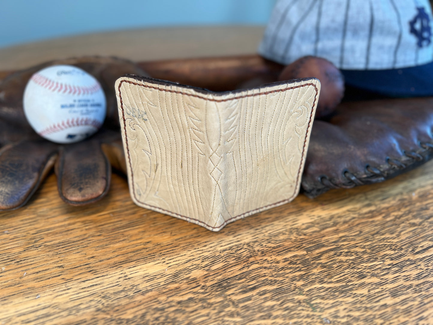 Cowboy Boot Leather Card / Cash Wallet.