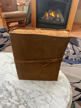 Leather Cover Journal with Vintage Style Paper Large