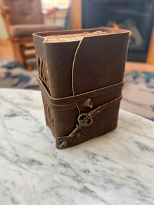 Leather Cover Journal with Vintage Style Paper Small