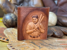 Babe Ruth Carved Leather Art Wallet