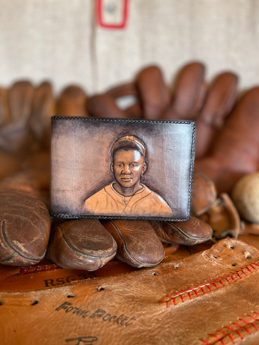 Josh Gibson Carved Leather Art Wallet with C.O.A.