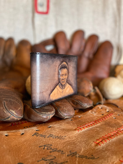 Josh Gibson Carved Leather Art Wallet with C.O.A.