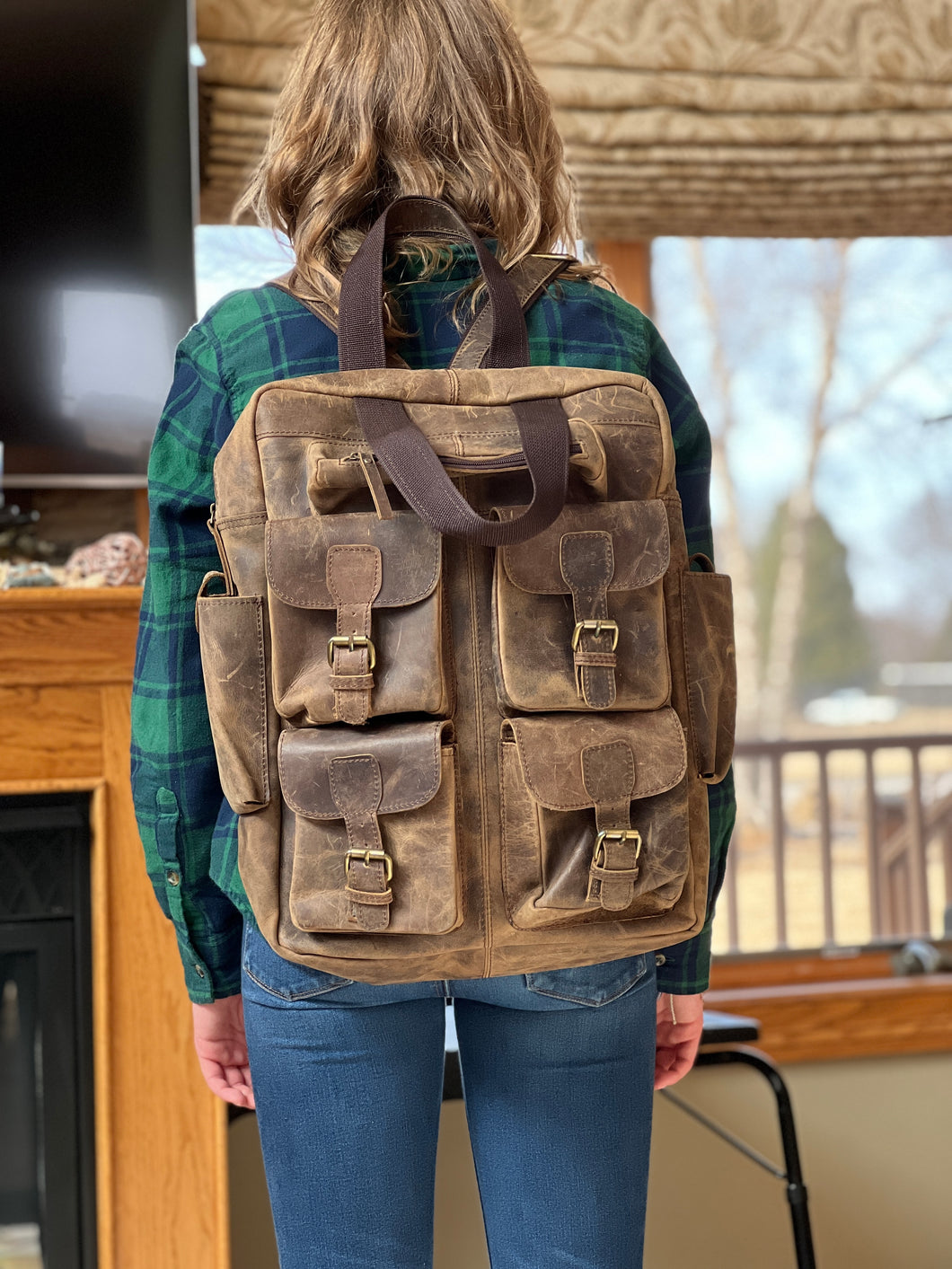 Top Quality Buffalo Leather Back Pack