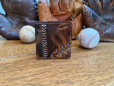 Old Glove Leather Card Holder / Folded Cash