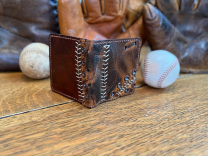 Old Glove Leather Card Holder / Folded Cash