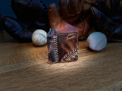 Old Glove Leather Card Holder / Folded Cash